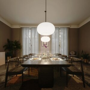 Elegant Retro Dining Room with Minimalist Accents